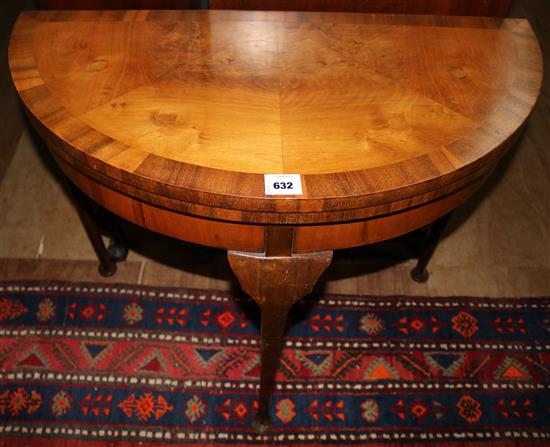 Georgian style D shaped card table